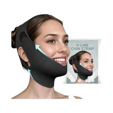 Imagem de Máscara Reutilizável Para Lifting Facial Com Faixa Ajustável Em V Para