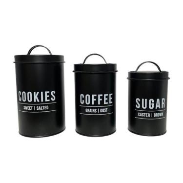 Imagem de Conjunto C/3 Potes Manhattan De Aço Biscoito Café Açúcar - Hauskraft, 