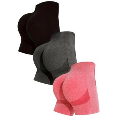 Imagem de Short Treino Feminino Academia Alta Compressao Tamanho P Modelador Aju