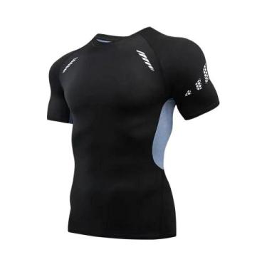 Imagem de Camiseta De Compressão Masculina MMA Rashguard De Manga Curta Para Tre
