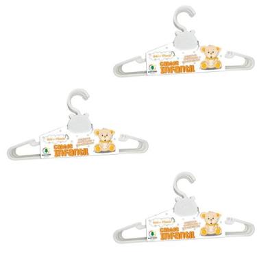 Imagem de Kit Com 15 Cabides Infantil Bebê & Mamãe Branco Monte Líbano - B&M