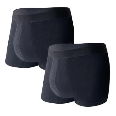 Imagem de KARSWATT Cueca boxer lavável para incontinência urinária masculina, absorvente frontal, à prova de vazamento, para controle da bexiga, pacote com 2 (2GG, preto)