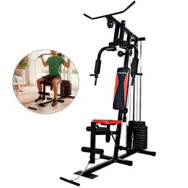 Imagem de Aparelho Estação de Musculação Suporta até 150kg Multifuncional 9 Em 1