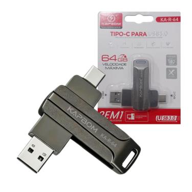 Imagem de Pendrive 64gb Unidade Flash Tipo-c Para Usb 3.0 De