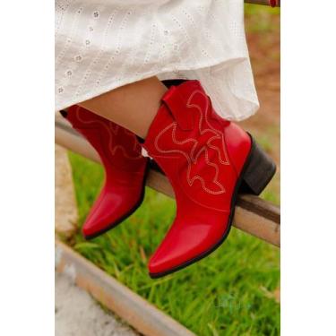 Imagem de Bota Western cano baixo - Vikima, Vermelho, 37