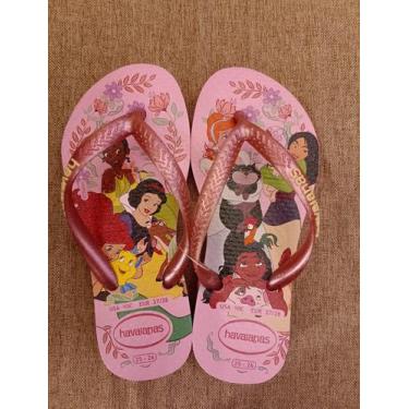 Imagem de Chinelo Havaianas Infantil Slim Princesas original, Rosa, 23/24