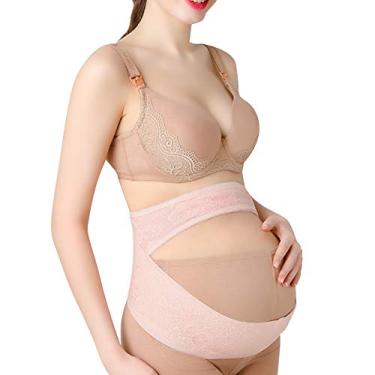Imagem de Cinto de maternidade, Faixa de barriga de maternidade para gravidez, Cinto de apoio de maternidade de renda respirável, Cinto de Apoio à Gravidez, Cinto de Maternidade Ajustável para Gestantes(XL)