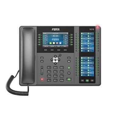 Imagem de Fanvil Telefone X210 Enterprise VoIP, tela colorida de 4,3 polegadas, dois monitores laterais coloridos de 3,5 polegadas para teclas DSS. 20 linhas SIP, Gigabit Ethernet de duas portas, adaptador de alimentação não incluído