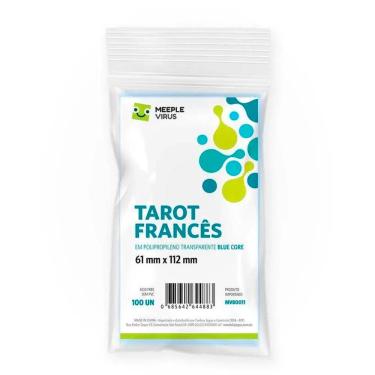 Imagem de Shields Sleeves Tarot Francês 61 X 112mm Blue Core Meeple Virus 100 unidades