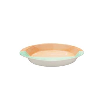 Imagem de Travessa Porcelana Tigela Oval Pequena Verde Laranja 1un