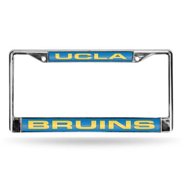 Imagem de Rico Industries NCAA UCLA Bruins moldura de placa de licença cromada padrão incrustada com corte a laser, 15 x 31 cm