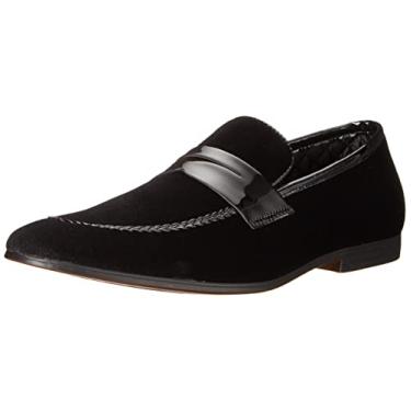 Imagem de Steve Madden Mocassim masculino Crescent Penny, Veludo preto, 45