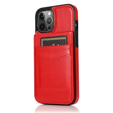 Imagem de A capa de telefone skin Holder é compatível com a capa de telefone multifuncional plug-in para iPhone 14 Pro Max para iPhone 11 12 13 Pro Max Mini XS X XR 6 7 8 Plus (iPhoneXS/X, vermelho)