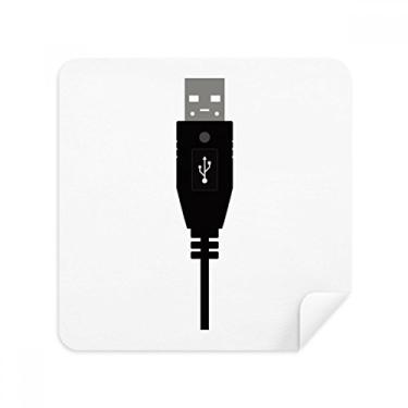 Imagem de Cabo de carregamento USB preto padrão óculos pano limpador de tela tecido camurça pacote com 2