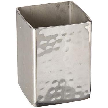 Imagem de American Metalcraft Suporte de pacote de açúcar martelado de aço inoxidável