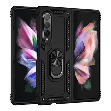 Imagem de Para Samsung Galaxy Z Fold3 5G ZFold3 Case Armor Magnetic Car Holder Stand Ring Phone Case For Samsung Z fold 3 Zfold Back Cover, Black, for Galaxy Z Fold3 5G