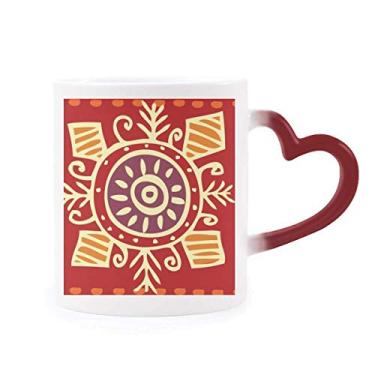 Imagem de Caneca sensível ao calor Red Eyes Mexico Totems de civilização antiga sensível ao calor Copo de grés que muda de cor vermelha