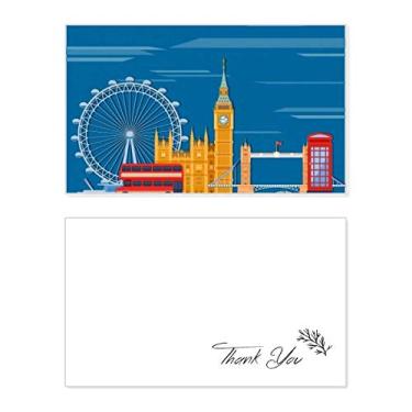 Imagem de London Eye Double Decker Buses Graffiti Cartão de agradecimento aniversário aniversário saudações casamento agradecimento