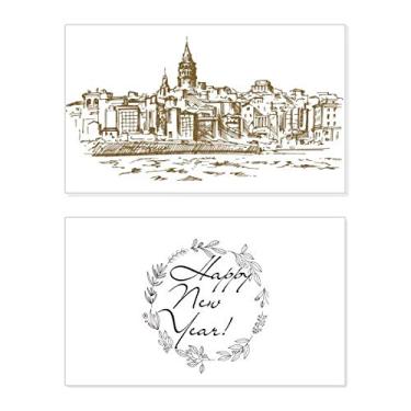 Imagem de Peru River esboço paisagem ano novo festival felicitações cartão Bless mensagem presente