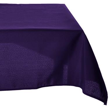 Imagem de LinenTablecloth Toalha de mesa quadrada de poliéster de 200 cm roxa