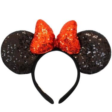Imagem de Tiara Laço Vermelho Orelhas Minnie Lantejoulas - Disney-Unissex