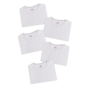 Imagem de Kit Com 5 Camisetas Masculinas Básicas Branco P