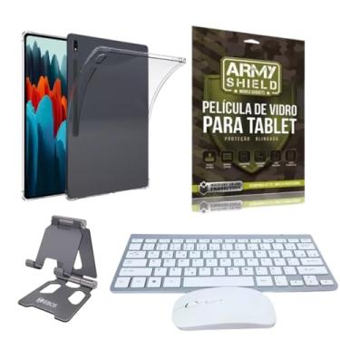 Imagem de Kit Capa AntiShock Para Galaxy Tab S8 11" + Teclado e Mouse Bluetooth + Suporte + Pelicula de Vidro 3D - ArmyShield