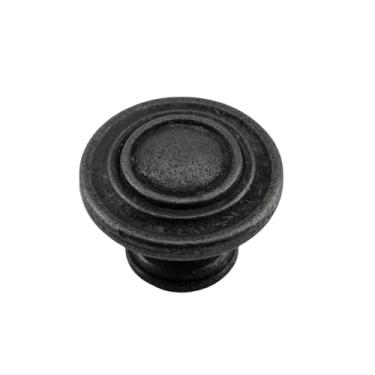 Imagem de Hardware para móveis estilo pastoral retrô redondo alça de furo único liga de zinco maçaneta da porta do armário maçaneta do armário, 8116, preto