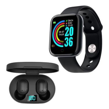 Imagem de Relógio Smartwhatch  Digital D20 + Fone Sem fio E6s Bluetooth - 01Smar