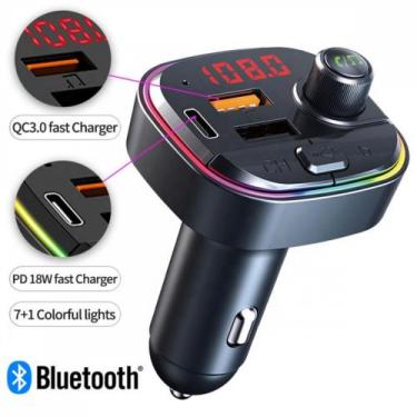 Imagem de Carregador Transmissor Veicular com MP3 Player Bluetooth RGB 30V KA-C1