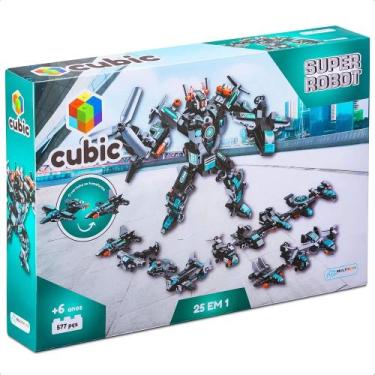 Imagem de Brinquedo De Encaixe Cubic 25 Em 1 Super Robot 577 Peças Imaginação + 