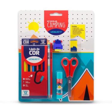 Imagem de Kit Escolar 18 Pçs Lápis Borracha Cola E Tesoura Leo & Leo