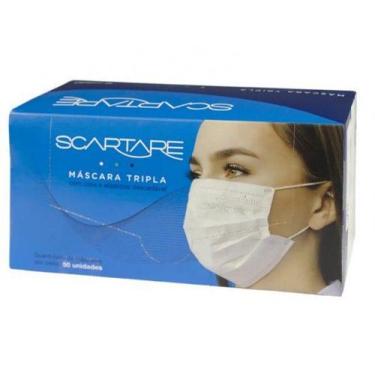 Imagem de Máscara Descartável Tripla de Proteção Facial com Clips e Elásticos c/