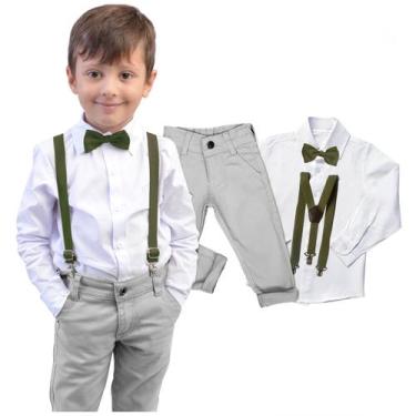 Imagem de Conjunto Social Cinza Manga Longa Calça Casamento Pajem Bebê - Migueli