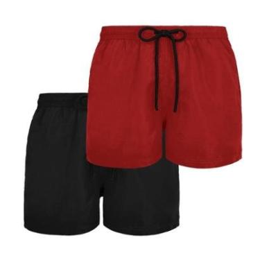 Imagem de Kit 2 Short Tactel Masculino Plus Size Moda Praia Bermuda Lisa-Masculino