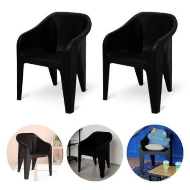 Imagem de Kit 2 Cadeiras Poltrona Resist Plastico Para Até 180kg - Arqplast