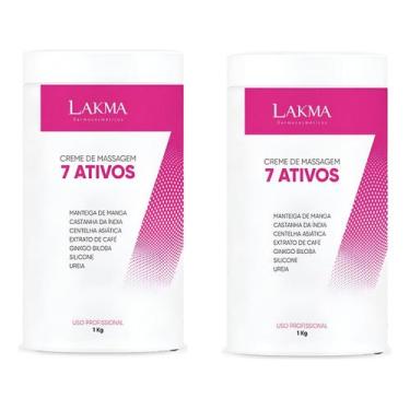 Imagem de Kit 2 Creme 7 Ativos Massagem Corporal Lakma Drenagem 1kg