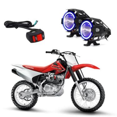 Imagem de Kit Led Farol Milha Moto Honda CRF 150F 2012 2013 Angel Eye Azul U7 - 