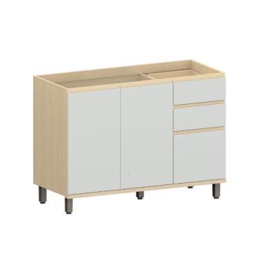 Imagem de Balcão Aura 120cm com 2 Portas e 3 Gavetas Modulado - Casa Lar Luci C,