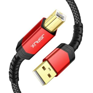 Imagem de JSAUX Cabo de impressora, cabo USB 2.0 tipo A macho para B macho cabo USB B de alta velocidade para HP, Canon, Epson, Dell, Brother, Lexmark, Xerox, Samsung etc. e Piano, DAC