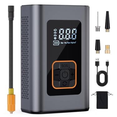Imagem de CKWUE Compressor De Ar Portátil Para Encher Pneus, Bomba De Ar Pequena 6X Mais Rápida Para Pneus De Carro, Compressor De Ar Sem Fio Inteligente De 180 Psi Com Manômetro Digital, Motocicleta, Bicicl
