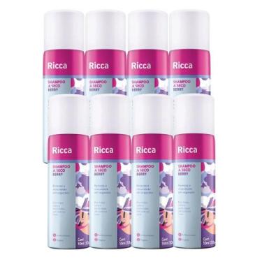 Imagem de Kit 8 Shampoo a Seco Ricca de Bolso Remove Oleosidade Berry 50ml