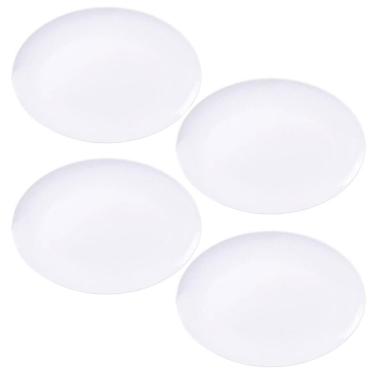 Imagem de Kit 4 Travessas de Porcelana Bandeja Oval Servir Porções Petiscos Saladas Pratos Quentes