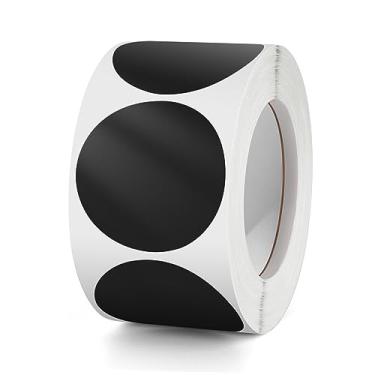 Imagem de Meitaat Adesivos Redondos Pretos De 1,5" Com Etiquetas Circulares E Codificação Cores, Bolinhas À Prova D'Água, Rolo Removível 500 Unidades