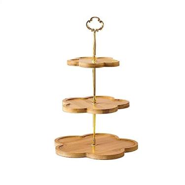 Imagem de Suporte de bolo de duas/três camadas, bandeja dim sum para doces, cafeteria, pastelaria, sobremesa, pão, expositor, prato de bolo, doces, cupcake, sobremesas, prateleiras (tamanho: três camadas)