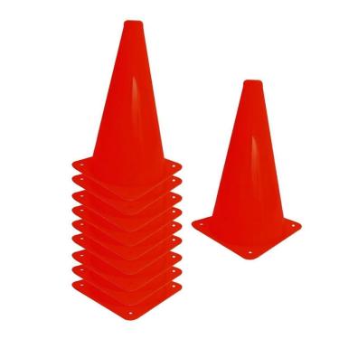 Imagem de Kit 10 Cones 23cm PVC Agilidade Treinamento Funcional Exercícios