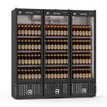 Imagem de Visa Cooler Extra Frio 3 Portas Vidro Aquecido Preto/branco Vcef3p 220V Refrimate