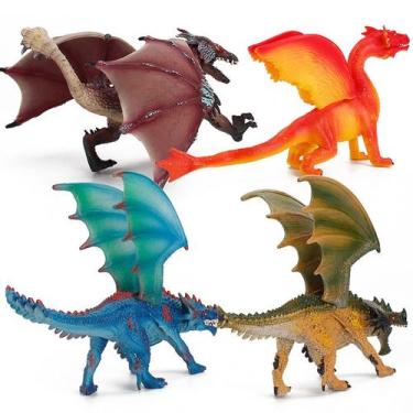 Imagem de Conjunto genérico realista de figuras de dragão Mythical, 4 peças de 1