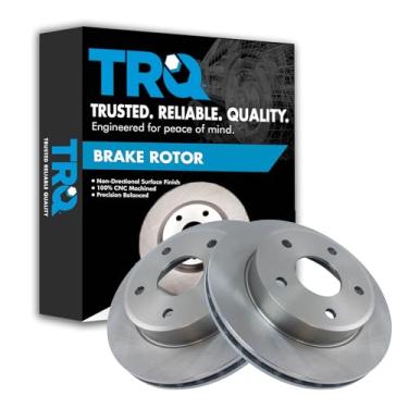 Imagem de TRQ Conjunto de par de rotores de freio a disco dianteiro para Dodge Dakota 2005-2010/Ram Dakota 2011/Mitsubishi Raider 2006-2009
