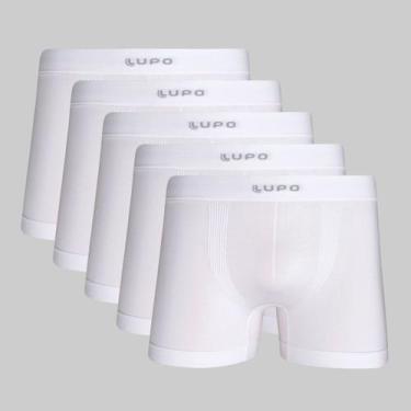 Imagem de Kit 5 Cuecas Lupo Boxer Micromodal Sem Costura 00661, Branco, GG